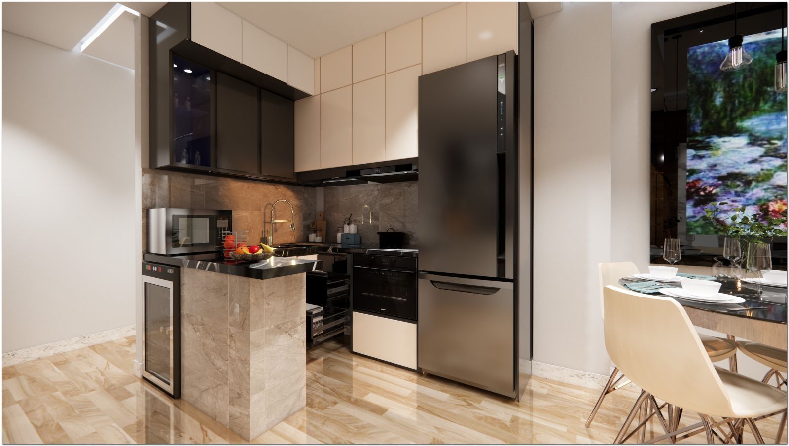 06 modern kitchen dining view
